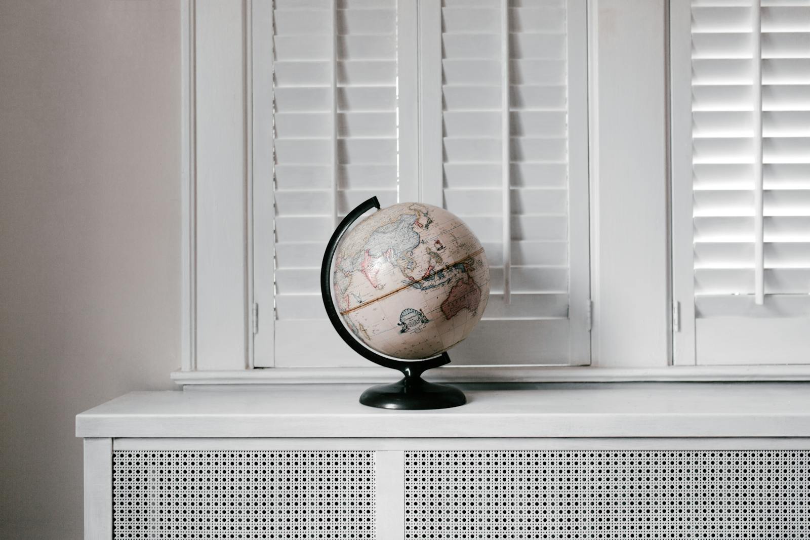 White and Black Desk Globe