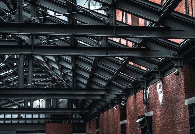 black metal ceiling frame